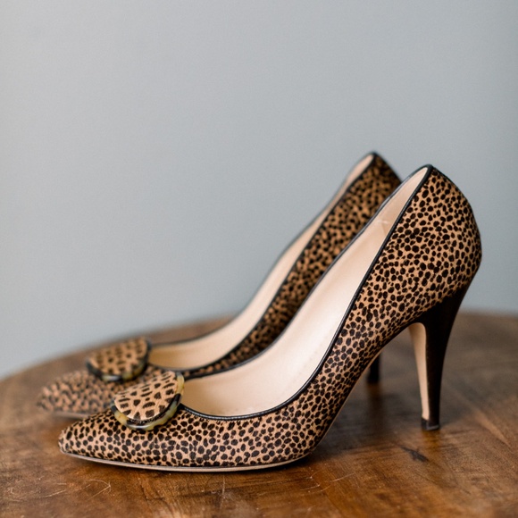 Oscar de la Renta Ponyhair Animal Print Pumps Size 37.5 Women's Size 7 - Picture 6 of 13